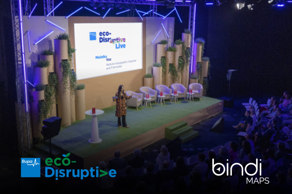 Snippet of Bupa's eco disruptive program with Bupa and BindiMaps logo placed at bottom.